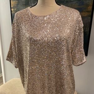 H&M Gold Sequin Top